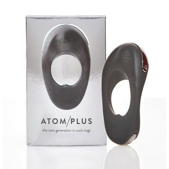 Hot Octopuss Atom plus - nabíjací krúžok na penis s dvoma motorčekmi (čierny)