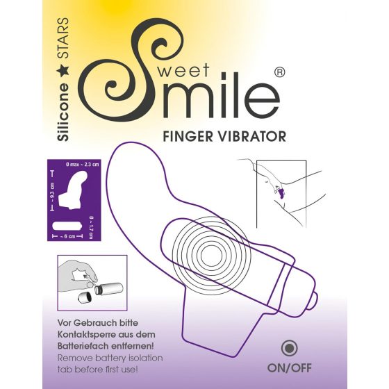 SMILE Finger - vlnitý silikónový prstový vibrátor (fialový)