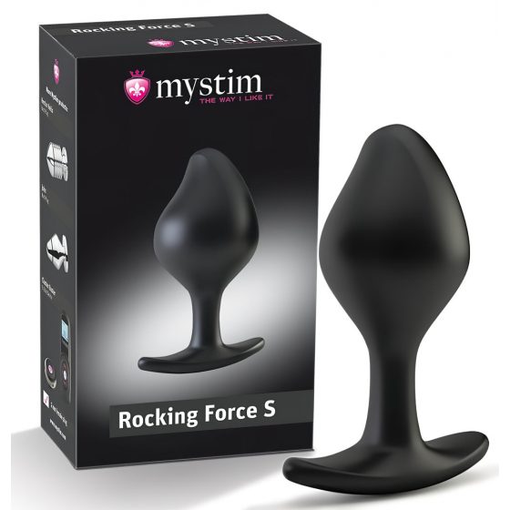 Mystim Rocking Force S - elektro kónické dildo - malé (čierne)