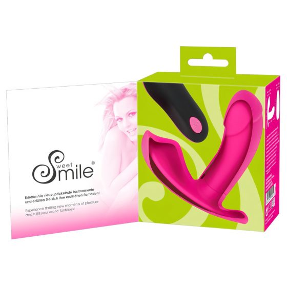 SMILE Panty - nabíjací pripínací vibrátor na diaľkové ovládanie (ružové)