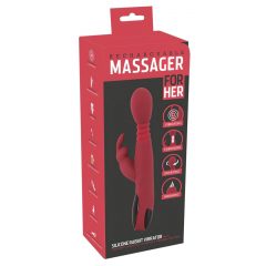   You2Toys - Massager for her - nabíjací vibrátor na bod G s rotáciou, ohrevom a posuvom (červený)