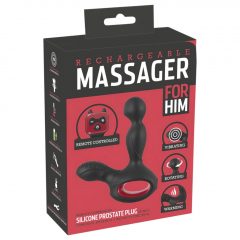   You2Toys - Massager - nabíjací, rotačný vibrátor s ohrievacou funkciou na diaľkové ovládanie (čierny)