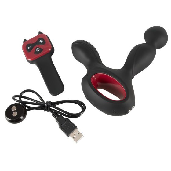 You2Toys - Massager - nabíjací, rotačný vibrátor s ohrievacou funkciou na diaľkové ovládanie (čierny)