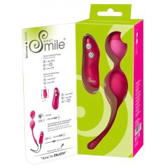   SMILE Love Balls - 82g -ové, nabíjacie vibračné vajíčko na diaľkové ovládanie (ružové)