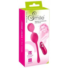   SMILE Love Balls - 82g -ové, nabíjacie vibračné vajíčko na diaľkové ovládanie (ružové)