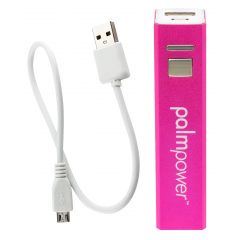   PalmPower Wand - veľký masážny vibrátor USB s powerbankou (ružovo-sivý)