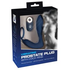   You2Toys Prostata Plug - nabíjací análny vibrátor s krúžkom na penis a diaľkovým ovládačom (modrý)