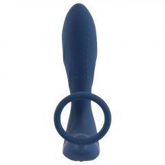   You2Toys Prostata Plug - nabíjací análny vibrátor s krúžkom na penis a diaľkovým ovládačom (modrý)