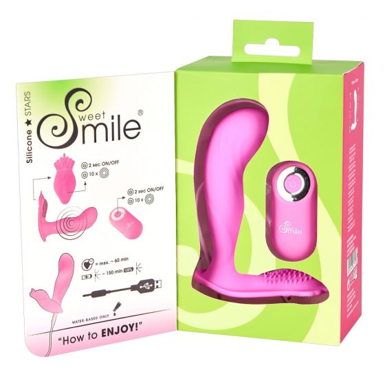 SMILE G-Spot Panty - akumulátorový, rádiový pripínateľný vibrátor (ružový)