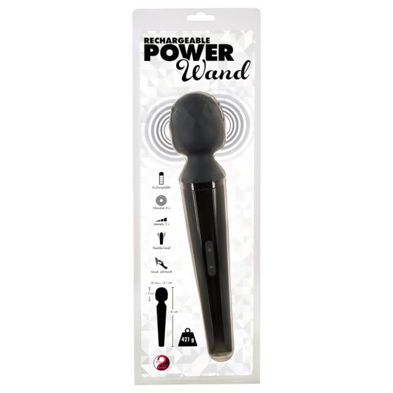 You2Toys Power Wand - dobíjací masážny vibrátor (čierny)