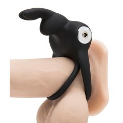   Happyrabbit Cock - vodotesný, akumulátorový krúžok na penis a semenníky (čierny)