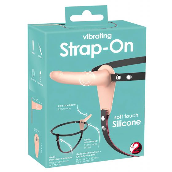 You2Toys Strap-On - nabíjací pripínací vibrátor (telová farba)