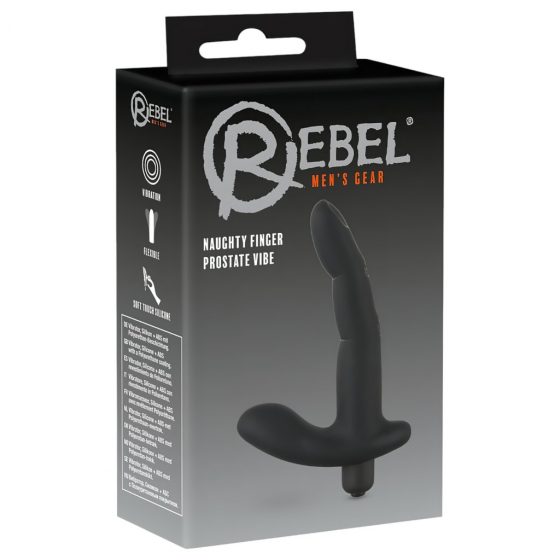 Rebel Naughty Finger - vibrátor na prostatu (čierny)