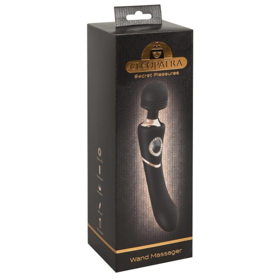 Cleopatra Wand Massager - vodotesný, nabíjací masážny vibrátor (čierny)