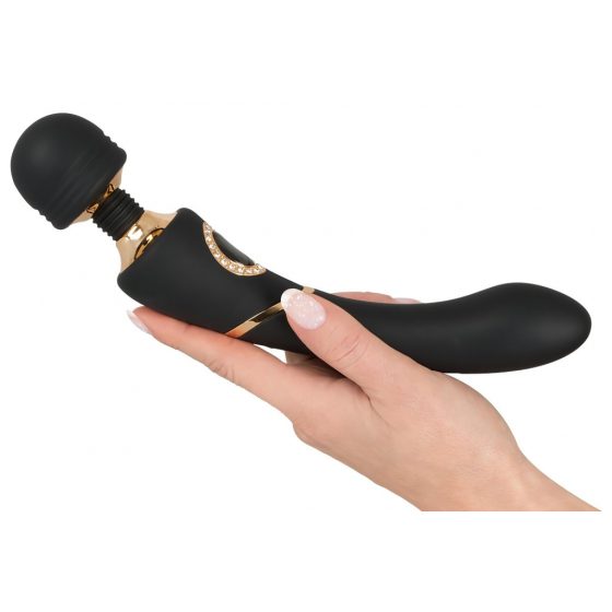 Cleopatra Wand Massager - vodotesný, nabíjací masážny vibrátor (čierny)