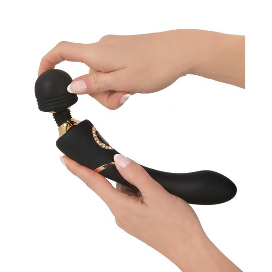 Cleopatra Wand Massager - vodotesný, nabíjací masážny vibrátor (čierny)