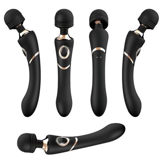 Cleopatra Wand Massager - vodotesný, nabíjací masážny vibrátor (čierny)