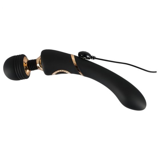 Cleopatra Wand Massager - vodotesný, nabíjací masážny vibrátor (čierny)