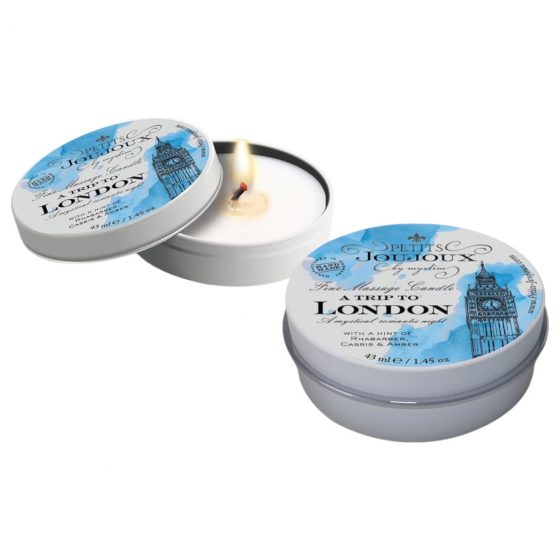 Petits Joujoux London - masážna sviečka - 43 ml (rebarbora - ambra)