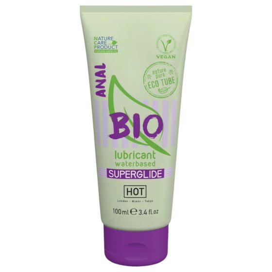 HOT BIO Superglide Anal - vegánsky análny lubrikant na vodnej báze (100 ml)