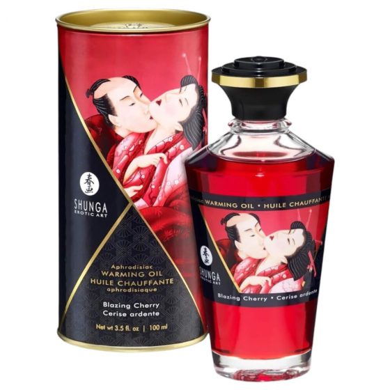 Shunga - hrejivý masážny olej - čerešňa (100 ml)