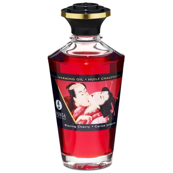 Shunga - hrejivý masážny olej - čerešňa (100 ml)