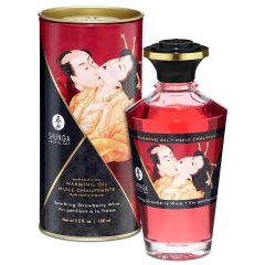   Shunga - hrejivý masážny olej - šampanské jahoda (100 ml)