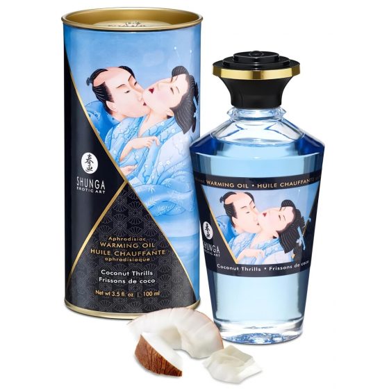 Shunga - hrejivý masážny olej - kokosový (100 ml)