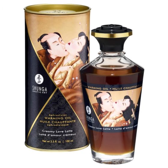 Shunga - hrejivý masážny olej - krémové latte (100 ml)