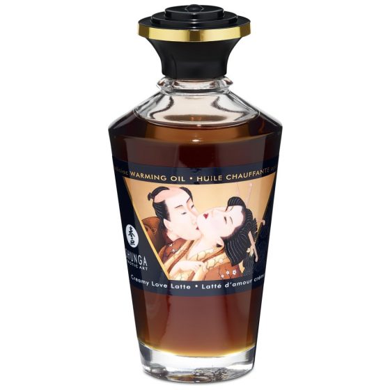 Shunga - hrejivý masážny olej - krémové latte (100 ml)