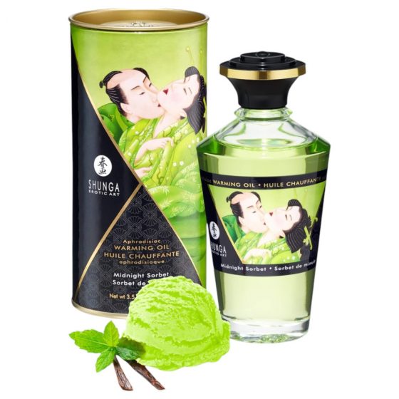 Shunga - hrejivý masážny olej - polnočný sorbet (100 ml)