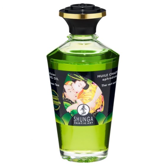 Shunga - hrejivý masážny olej - zelený čaj (100 ml)