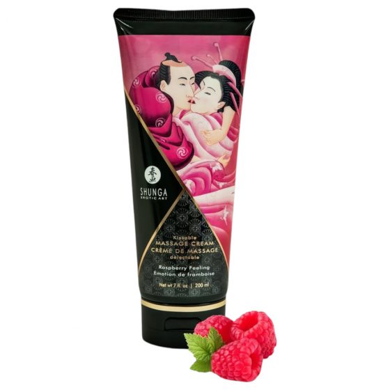 Shunga - masážny krém - malina (200 ml)