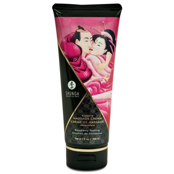 Shunga - masážny krém - malina (200 ml)