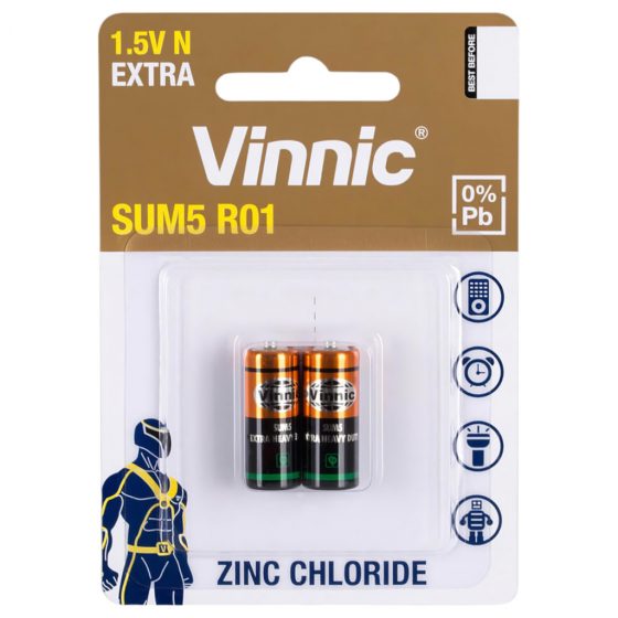 Vinnic SUM5 R01 - alkalické batérie typu N LR1 (2ks)