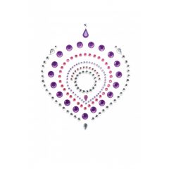   Súprava intímnych šperkov s trblietavými diamantmi - 3 kusy (ružovo-fialová)