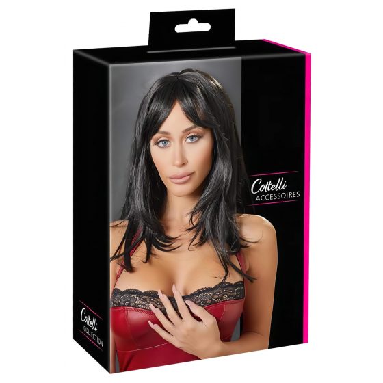 Cottelli Wig Long Black -dlhá, čierna parochňa