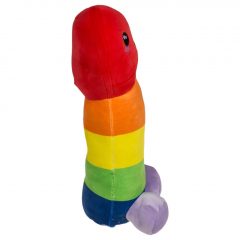 Plyšový penis - 30 cm (dúhový)