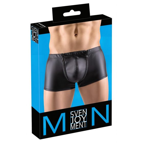 Svenjoyment - matné boxerky na zips s kamienkami (čierne)