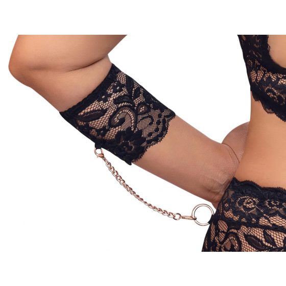 Cottelli Bondage Plus Size - čipkovaná podprsenka (čierna)