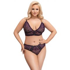   Cottelli Curves Plus Size - priesvitný vzor podprsenky (fialová)