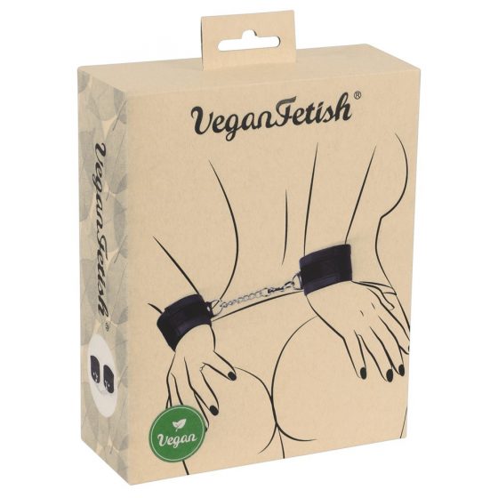Vegan Fetish - putá na zápästie s krátkou retiazkou (čierne)