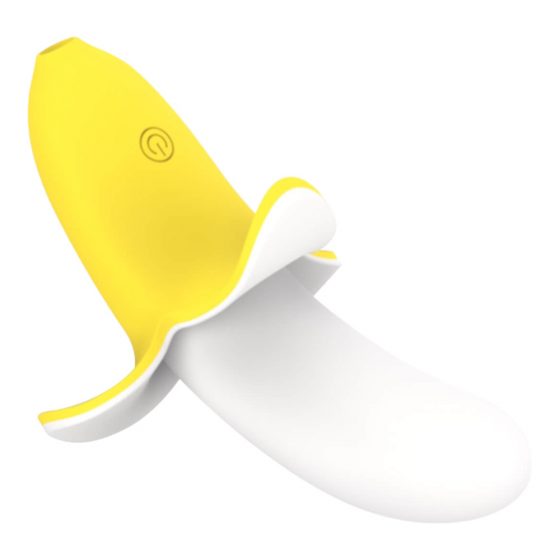 Lonely - dobíjací, vodotesný, banánový vibrátor (žlto-biely)