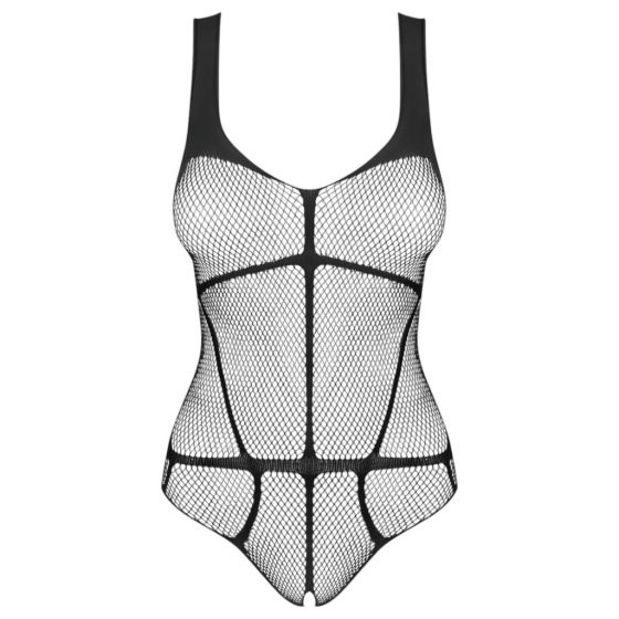 Obsessive B336 - priehľadné otvorené sieťované body (čierne) - S-L