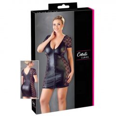   Cottelli Plus Size - kombinované šaty Bandeau, čipka (čierne)