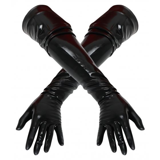 LATEX - dlhé unisex rukavice (čierne)