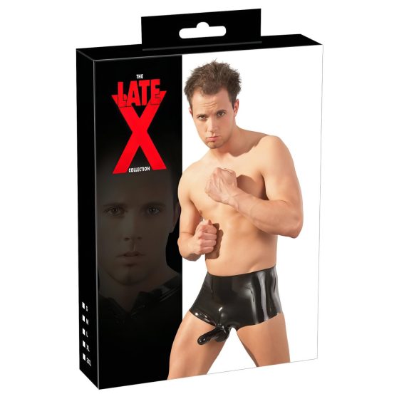 LATEX - boxer s návlekom na penis (čierny)