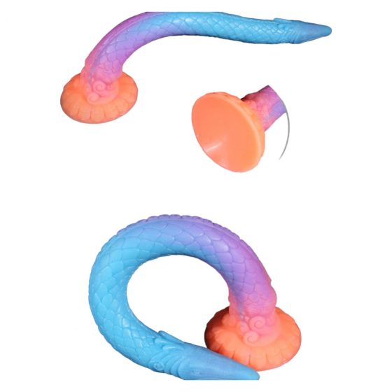 OgazR XXL Eel - fluorescenčné análne dildo - 47 cm (ružové)