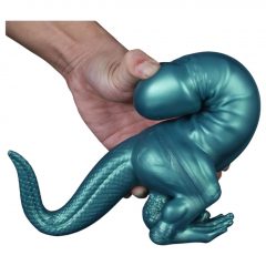   Toppedmonster - Silikónové dildo Dinosaurus - 26 cm (tyrkysové)