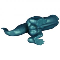   Toppedmonster - Silikónové dildo Dinosaurus - 26 cm (tyrkysové)